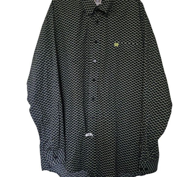Cinch Mens XL Long Sleeve Western Shirt Eyeglasses Print Button Up‎ Cowboy - Picture 2 of 7